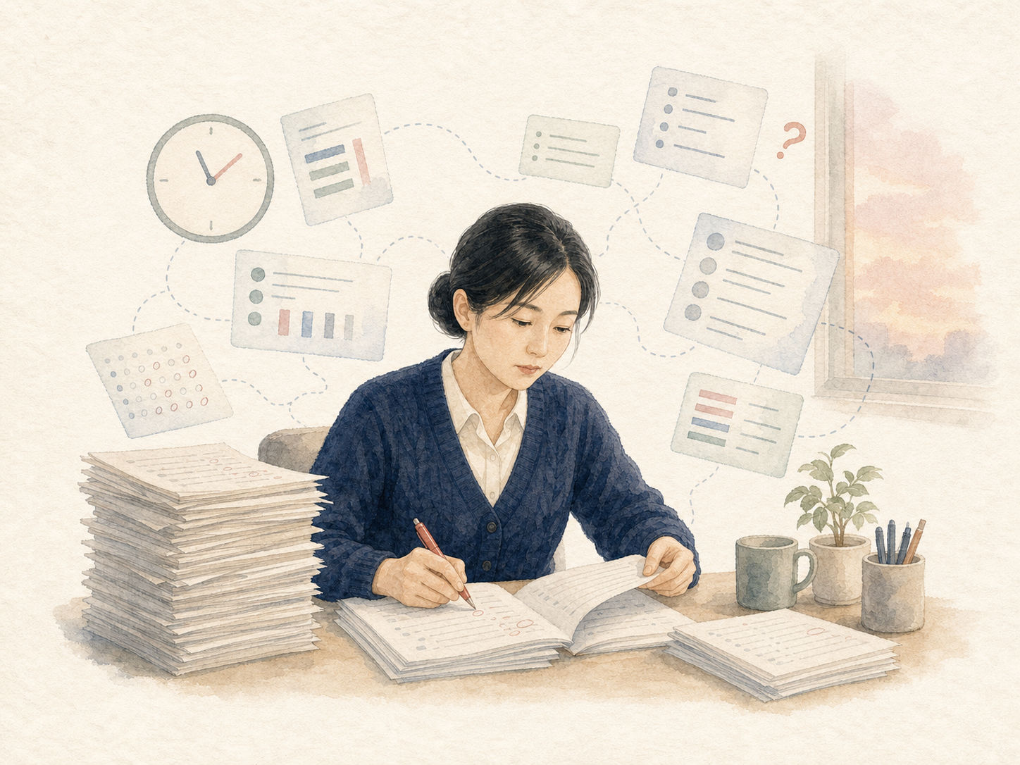 老師被命題與批改工作擠佔時間